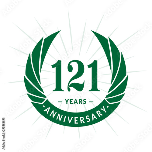 121st years anniversary celebration design. One hundred and twenty-one years logotype. Vector and illustration.
