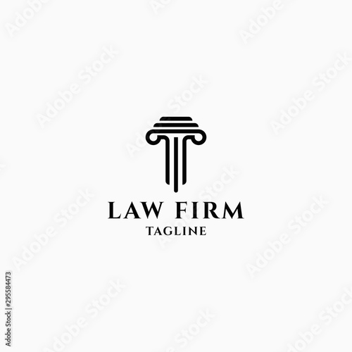 Pillar Vector. Law Firm Logo Icon Design Template Vector Illustration