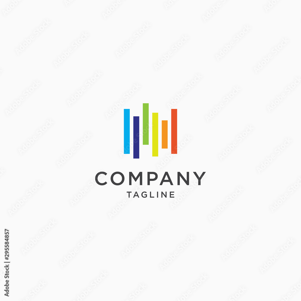 Creative color media logo design template vector illustration
