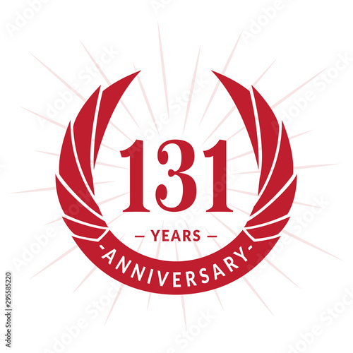 131st years anniversary celebration design. One hundred and thirty-one years logotype. Vector and illustration.