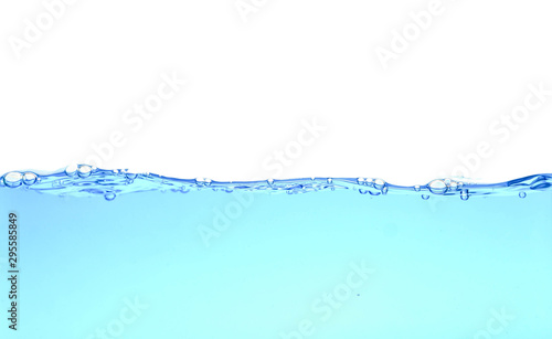Water background blue with bubble on white background.