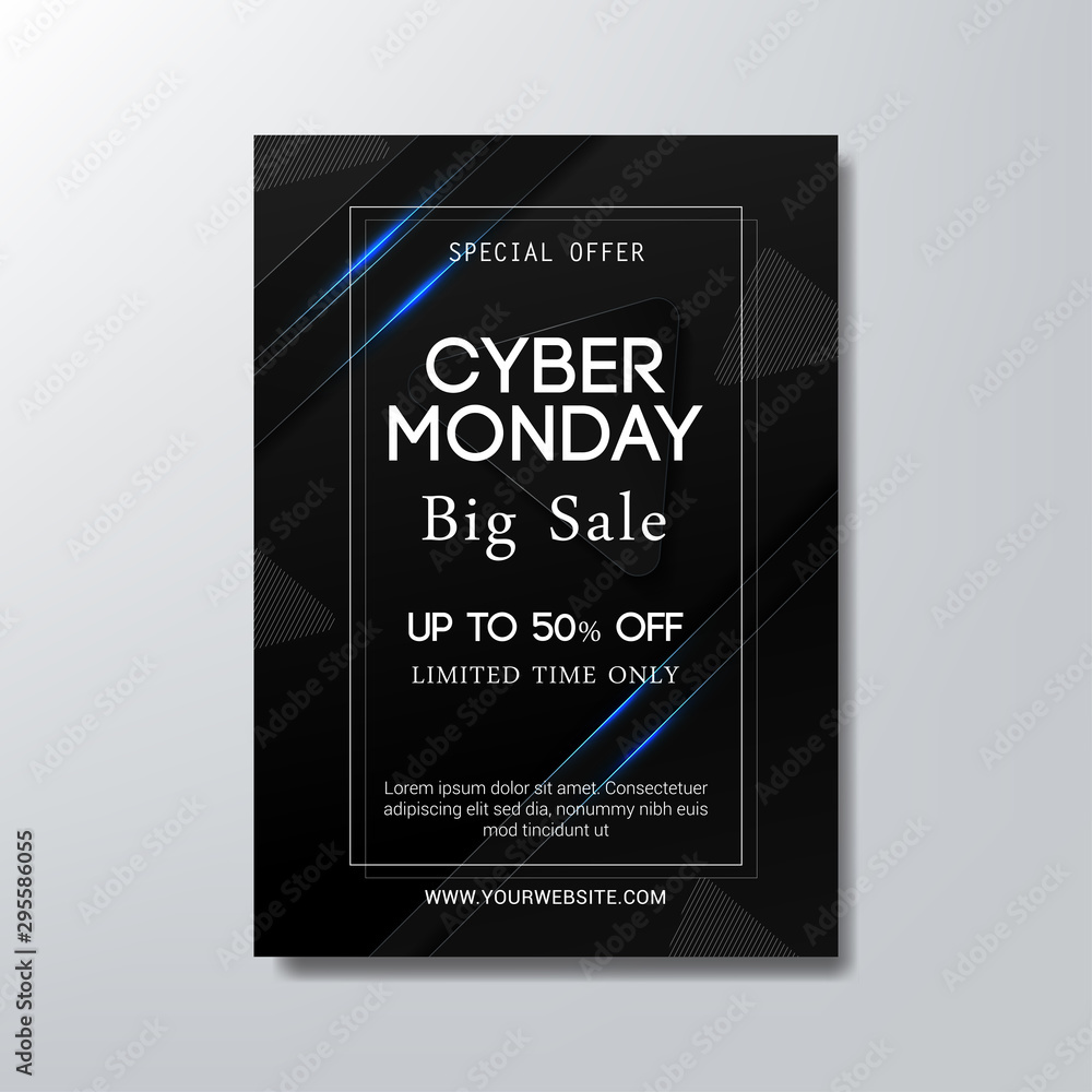 cyber monday big sale flyer template, simple modern flat design background vector cyber monday big sale flyer template, simple modern flat design background vector