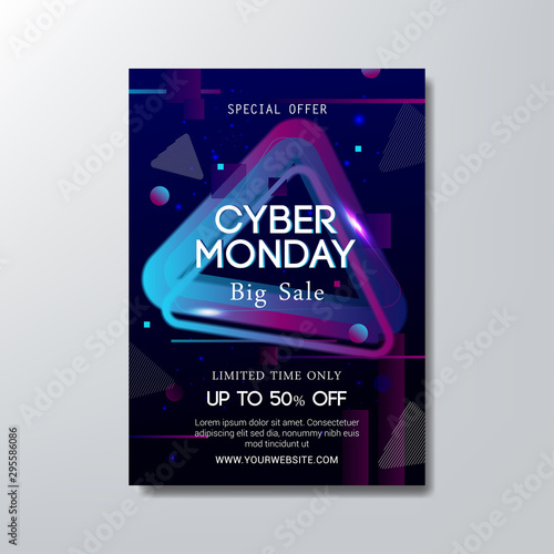 cyber monday big sale modern flyer template background vector