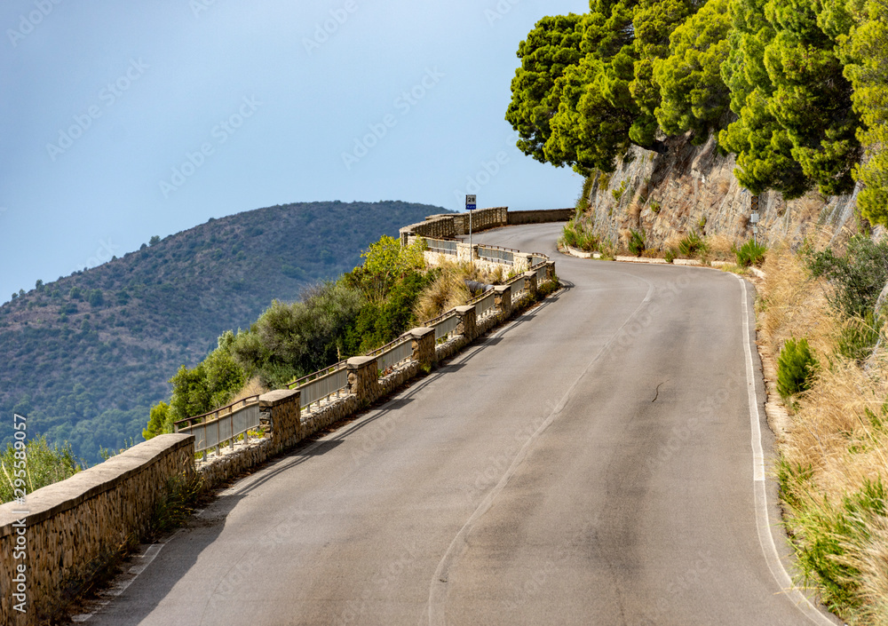 Typical road Cilento Coast, Italy
