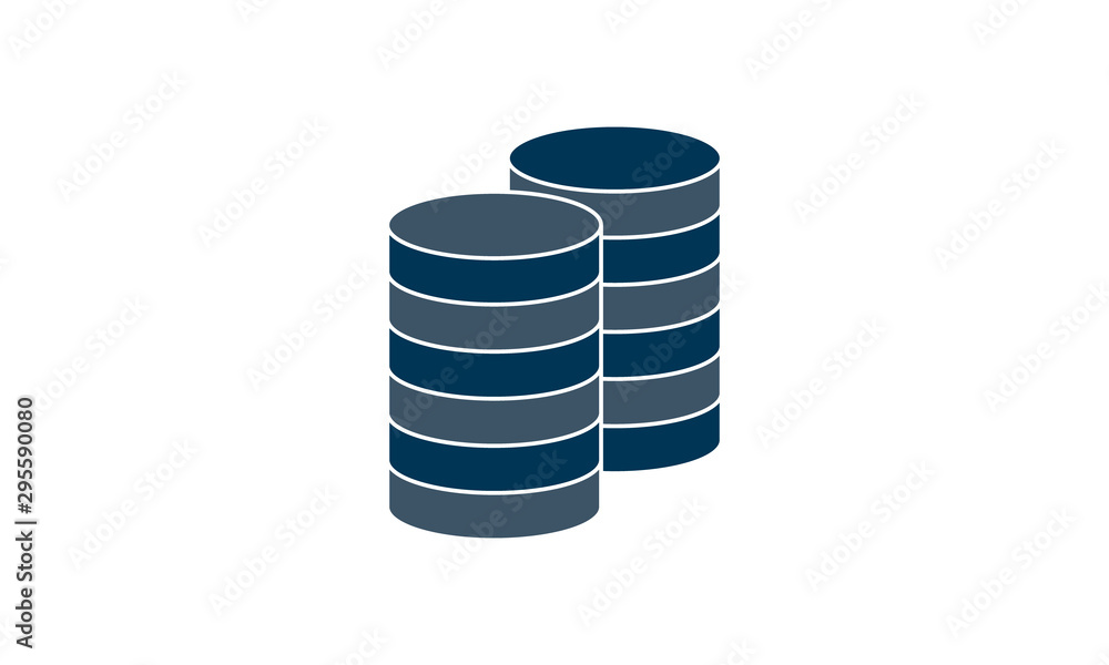 Database and server icon for web and mobile interfaces Database and server icon for web and mobile interfaces