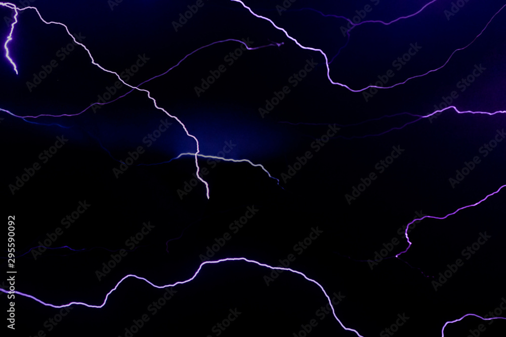 lightning in the night sky