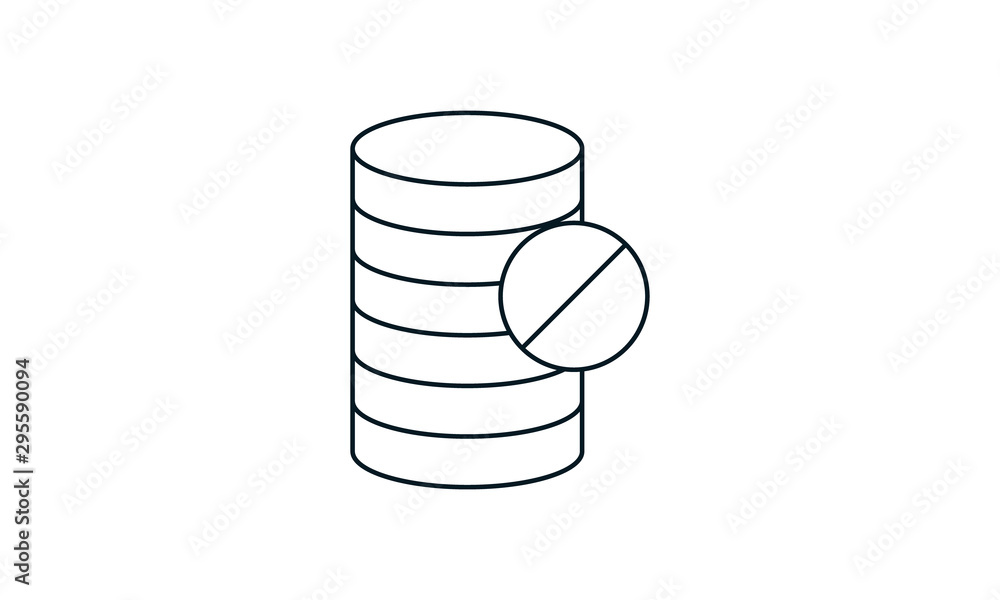 Denied data icon for blocked or rejected data Denied data icon for blocked or rejected data