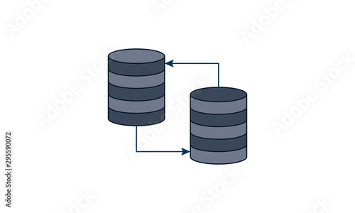 Database transfer icon for transferring data between systems