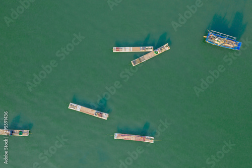 Fishing boats in the blue sea of Beihai City, Guangxi