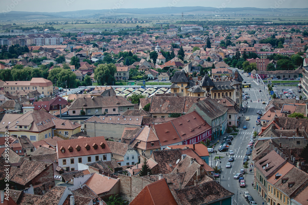 Street view of Sibiu old town 
