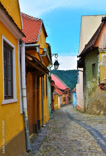 narrow streets from Sighisoara Citadel - Romania