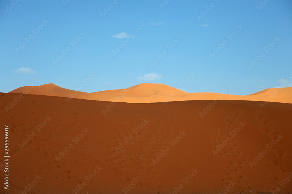 The seas of dunes of Erg Chebbi near Merzouga in southeastern Morocco.