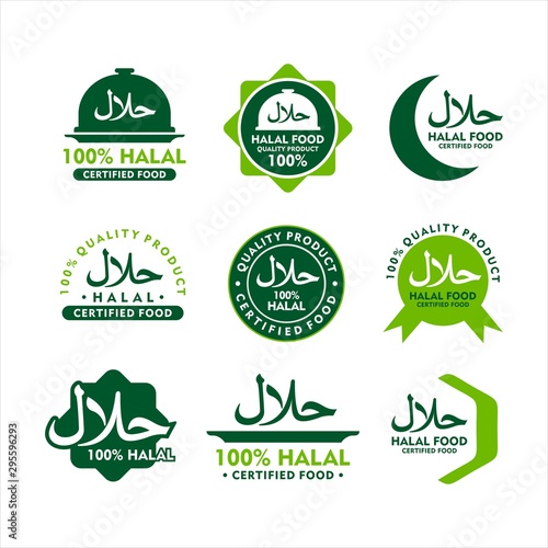 Label Halal Food Green Collections