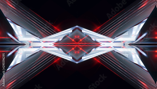 Wallpaper Mural Abstract light tunnel, portal, corridor. Dark night scene neon background with rays and lines. Symmetric reflection. Torontodigital.ca