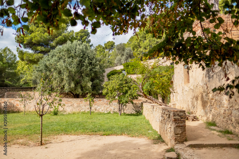 Exterior of Can miravitges, Typical Catalan farmhouse located in the city of Badalona, Barcelona