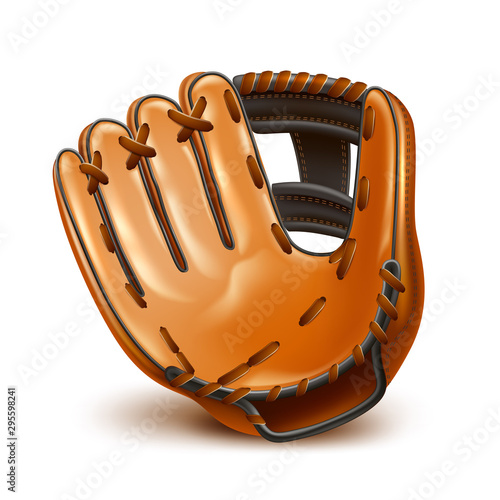 Vector baseball betting flyer 3d leather glove