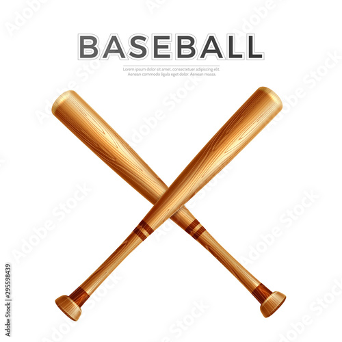 Vector realistic crossed baseball bat for betting