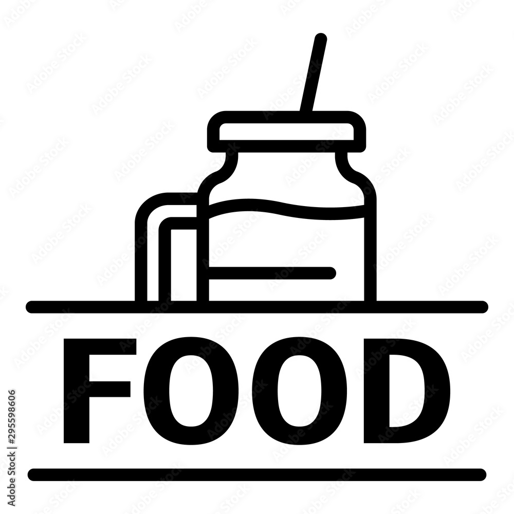 Food logo. Outline food vector logo for web design isolated on white background Food logo. Outline food vector logo for web design isolated on white background