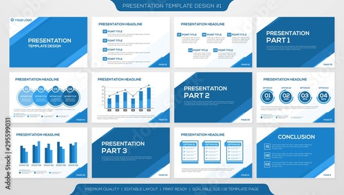 set of business presentation template design