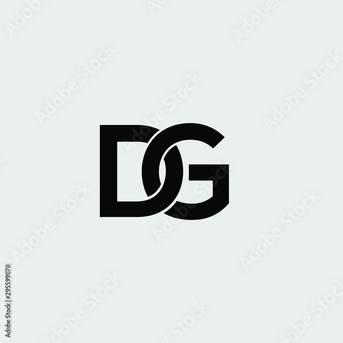DG initials black letters logo icon vector 