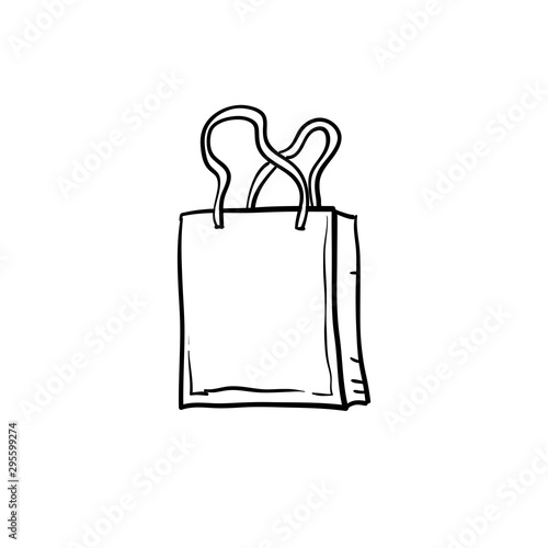 doodle Shopping bag icon handdrawn cartoon style