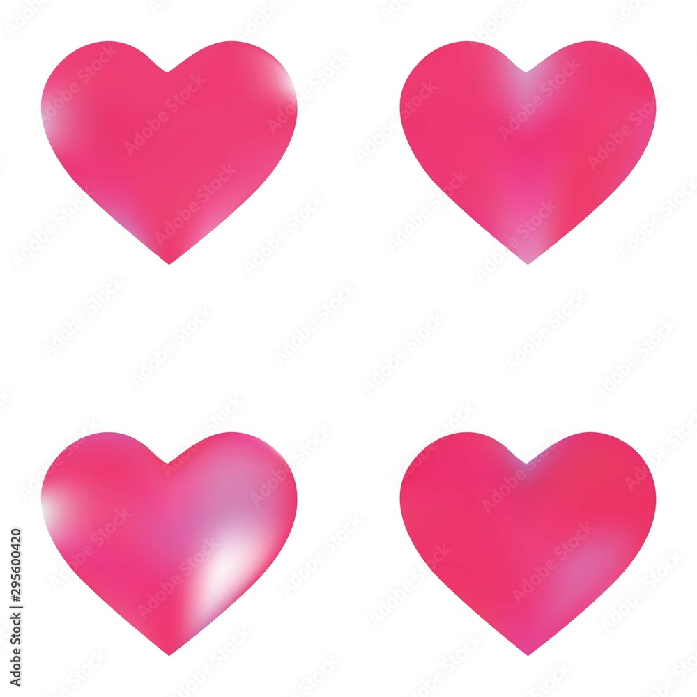 Set of colored backgrounds hearts.