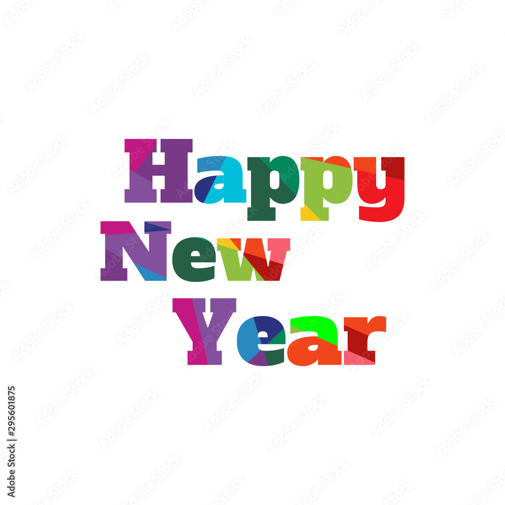 logo design vector template writing happy new year with colorful styles logo design vector template writing happy new year with colorful styles