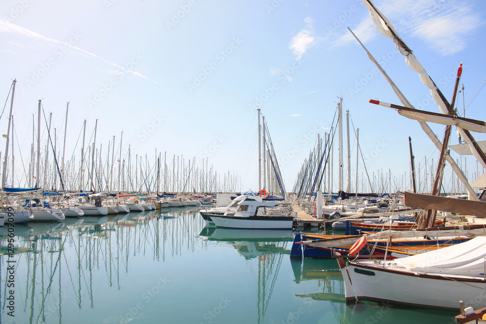 Marina of Palavas les flots, a seaside resort of the Languedoc coast, France