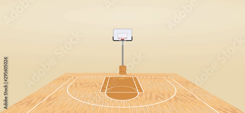 Basketball court. front view.  vector illustration
