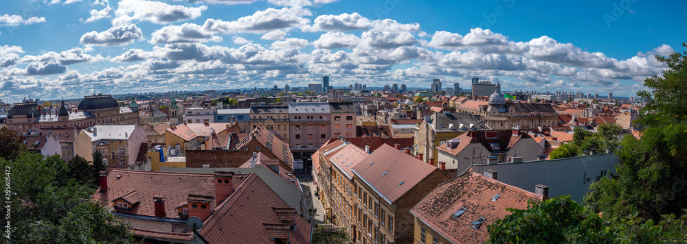 View over the old town area of Zagreb in Croatia - obrazy, fototapety, plakaty 
