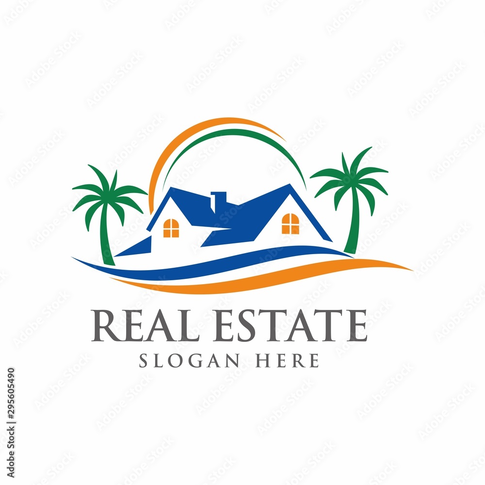 Real estate logo design template vector illustration Stock Vector
