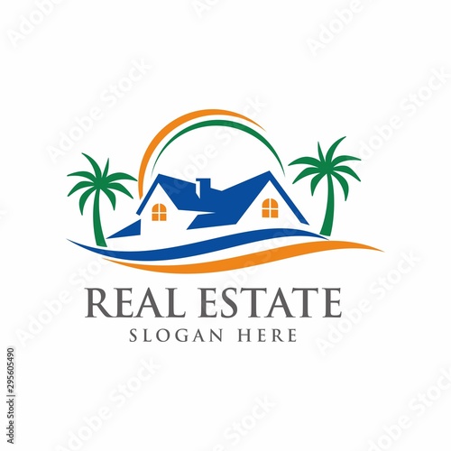 Real estate logo design template vector illustration