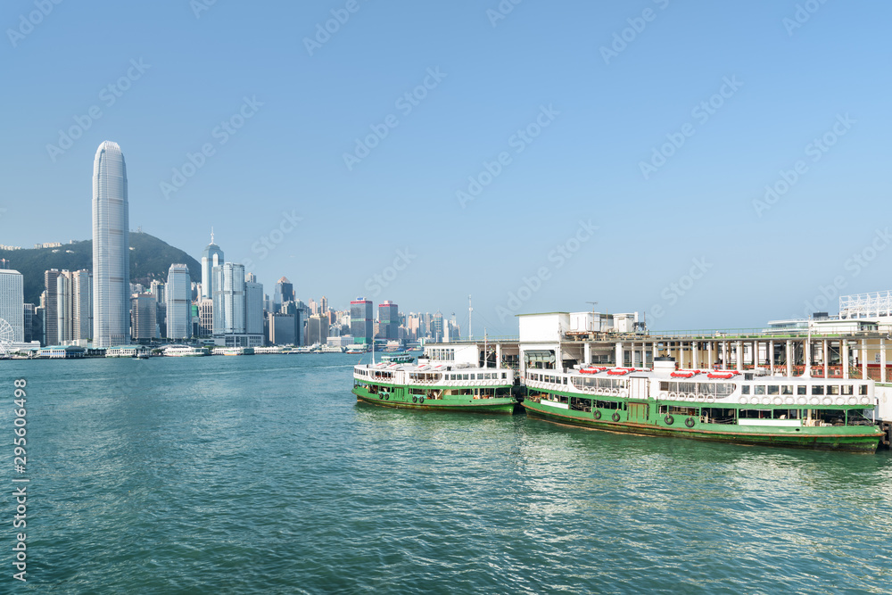 Victoria Harbor and ferry pier in Tsim Sha Tsui