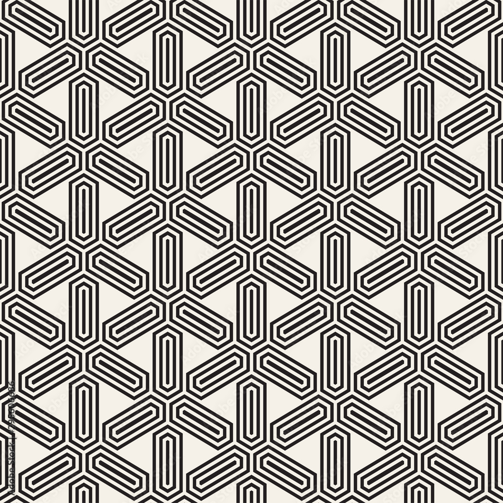 Vector seamless geometric pattern. Simple abstract lines lattice. Repeating elements stylish background tiling