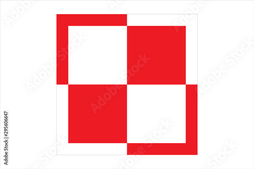 Vector illustration of Polish Air Force checkerboard. National marking for the aircraft of the Polish Air Force. Red and white symbol used on military aircraft.