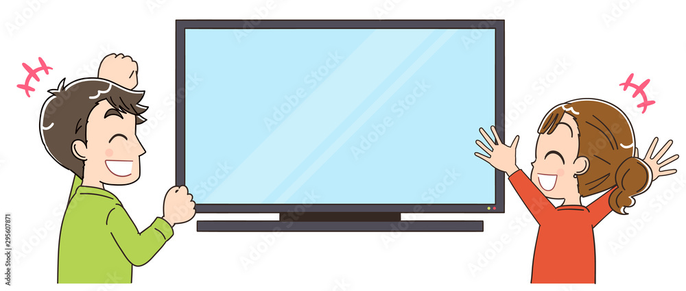 テレビ 見る 動画 配信 人物 Stock Vector Adobe Stock