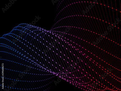 Fototapeta Naklejka Na Ścianę i Meble -  Geometric abstract technology and science background. 3D