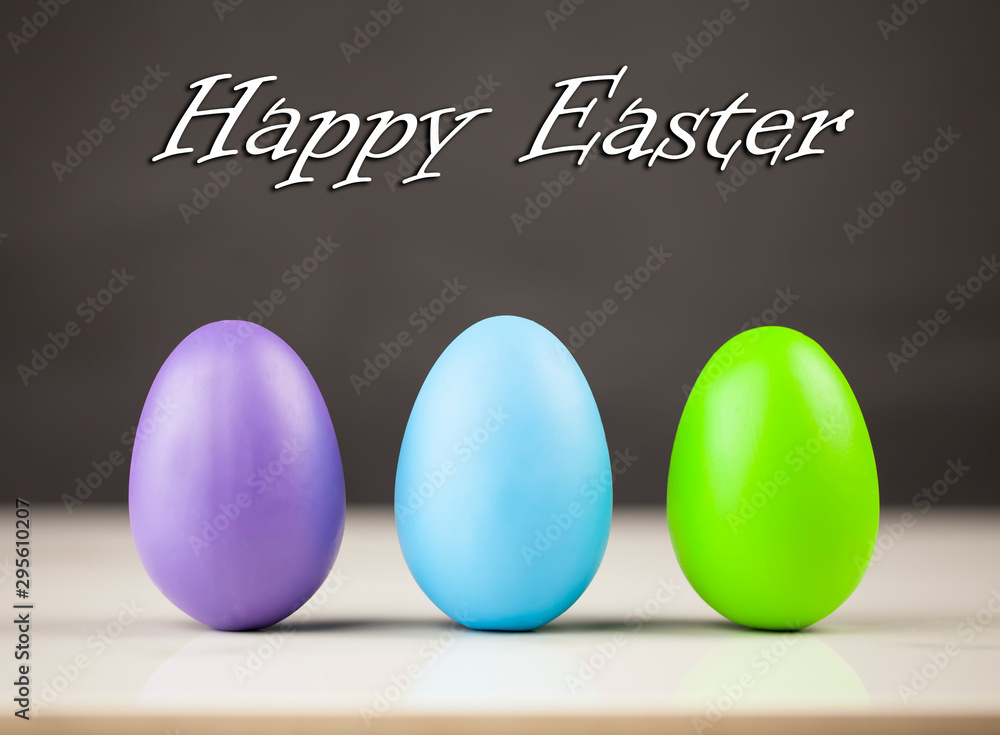 Easter eggs and heppy easter text background Easter eggs and heppy easter text background