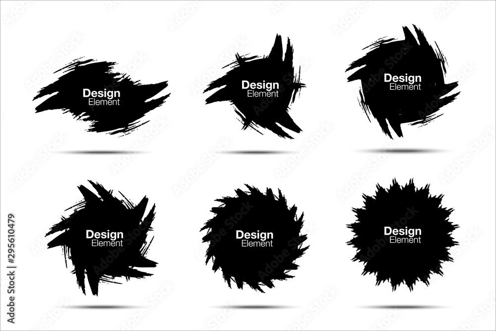 Brush stroke grunge circle set. Dirty frame design elements. Hand drawn brush doodle collection. Ink brushstrokes backgrounds. Grungy box or border for tags. Vector sale banners. Circular ninja stars Brush stroke grunge circle set. Dirty frame design elements. Hand drawn brush doodle collection. Ink brushstrokes backgrounds. Grungy box or border for tags. Vector sale banners. Circular ninja stars