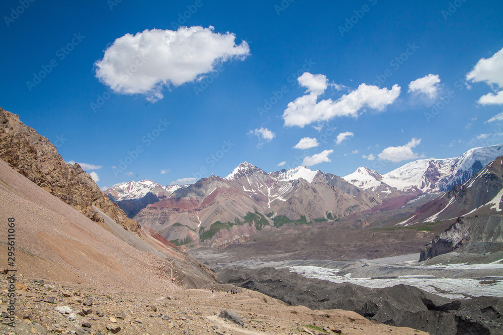 Mountain landscape in Pamir mountains in Kyrgyzstan