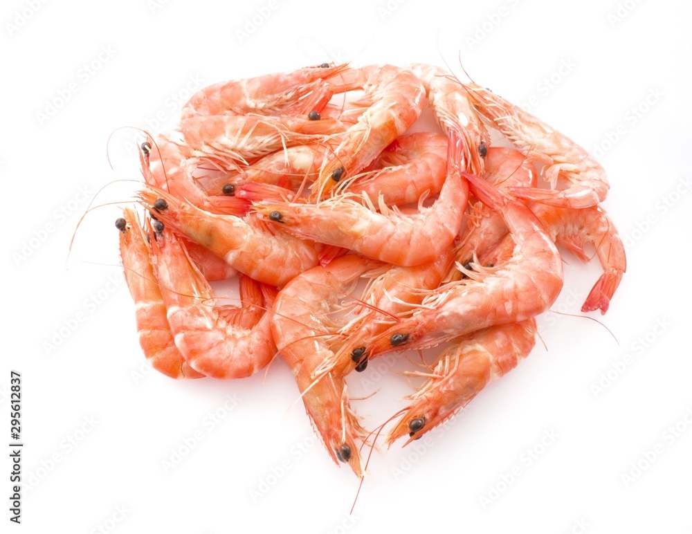 Cooked Prawns or Tiger Shrimps in A Tray