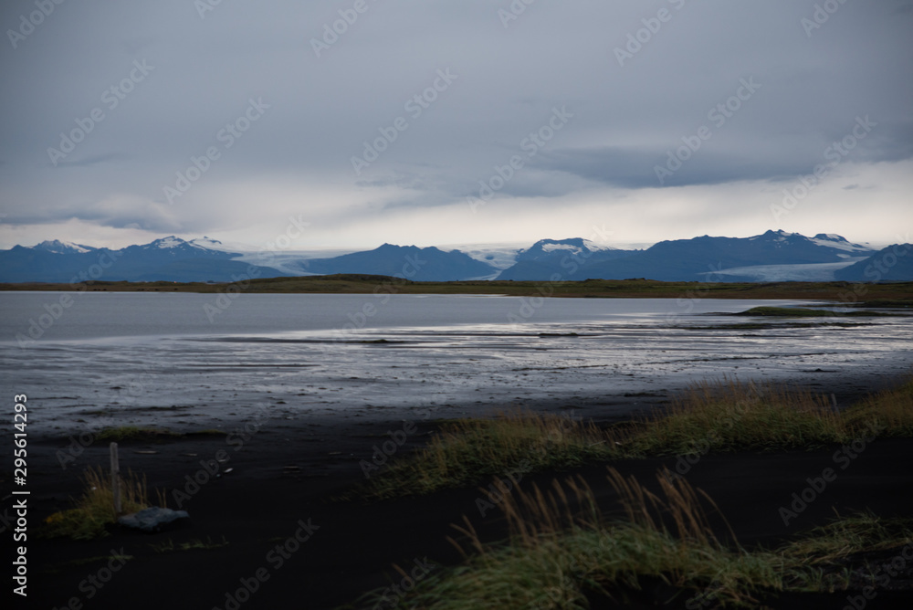 Fototapeta premium Vestrahorn Stockknes mountain from the west side Iceland.