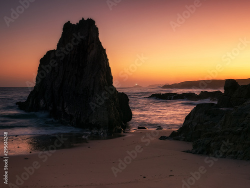 Sunrise at La Mexota beach, in Tapia de Casariego