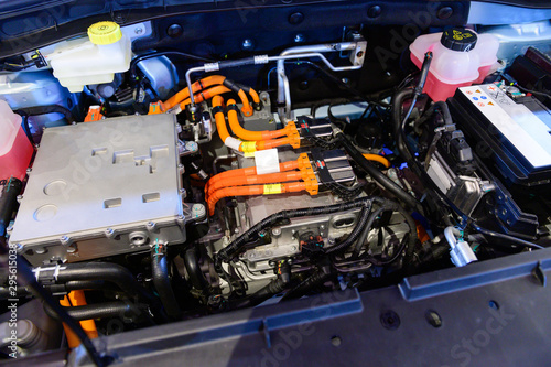Detail of electric car engine