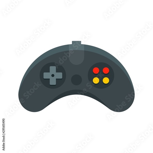 Ergonomic joystick icon. Flat illustration of ergonomic joystick vector icon for web design