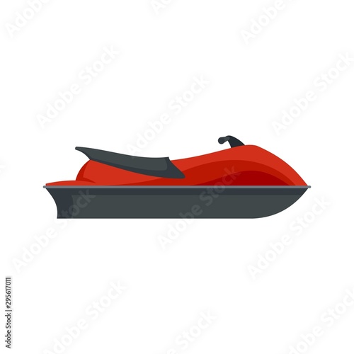 Sea race jet ski icon. Flat illustration of sea race jet ski vector icon for web design