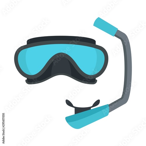 Diving mask icon. Flat illustration of diving mask vector icon for web design