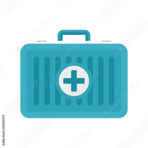 Beach first aid kit icon. Flat illustration of beach first aid kit vector icon for web design