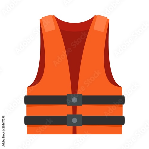 Lifeguard vest icon. Flat illustration of lifeguard vest vector icon for web design