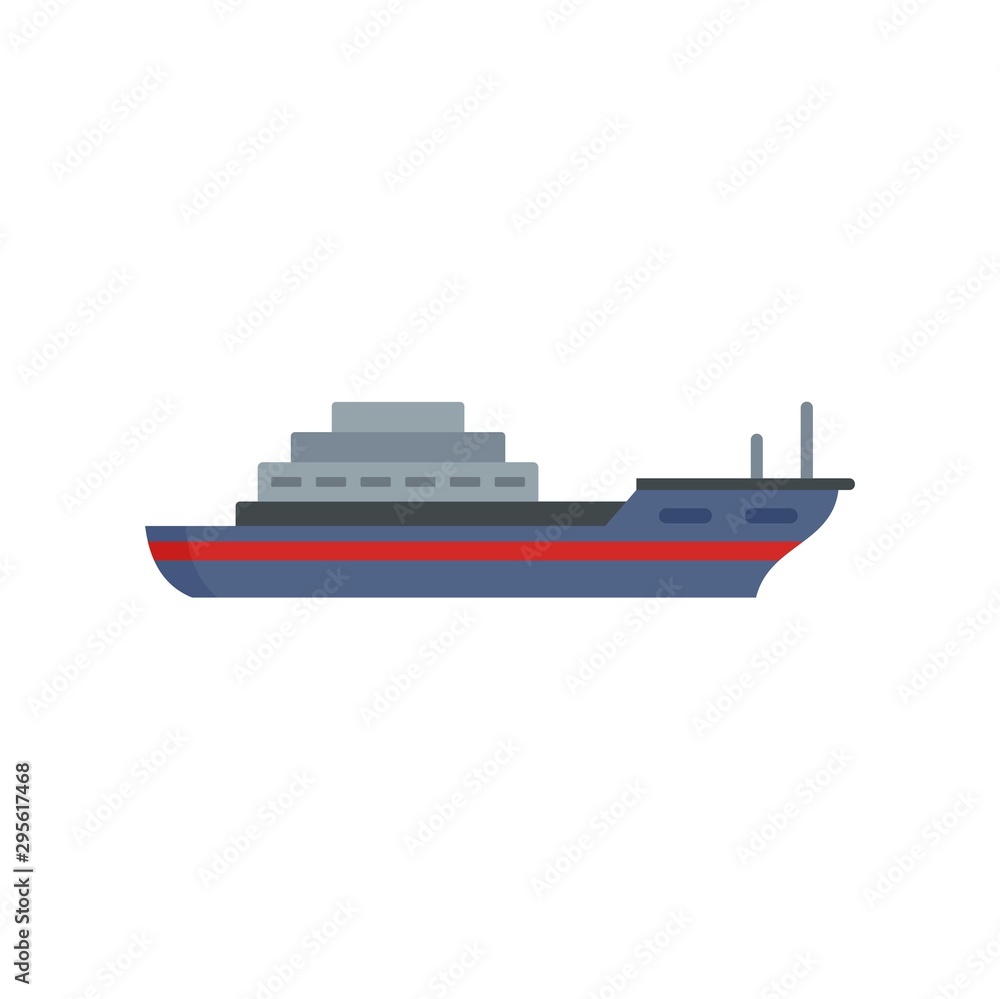 Cargo ship icon. Flat illustration of cargo ship vector icon for web design